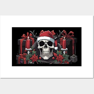 Goth Christmas Skull Posters and Art